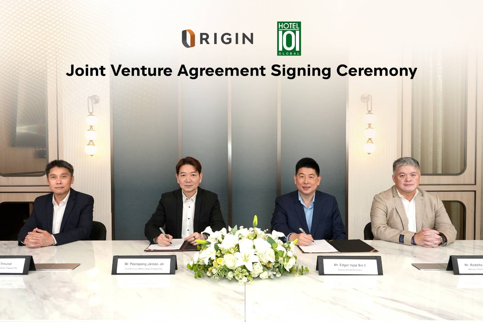 ออริจิ้น ผนึก Hotel101 บริษัทจดทะเบียนใน Nasdaq ตั้งบริษัทร่วมทุนพัฒนาโครงการ Hotel 101 Bangkok