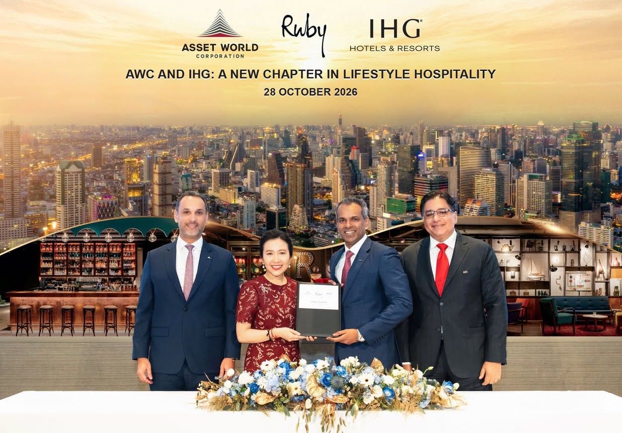 AWC ร่วมกับ IHG Hotels & Resorts ลงนามสัญญาบริหารโรงแรม Ruby in Bangkok