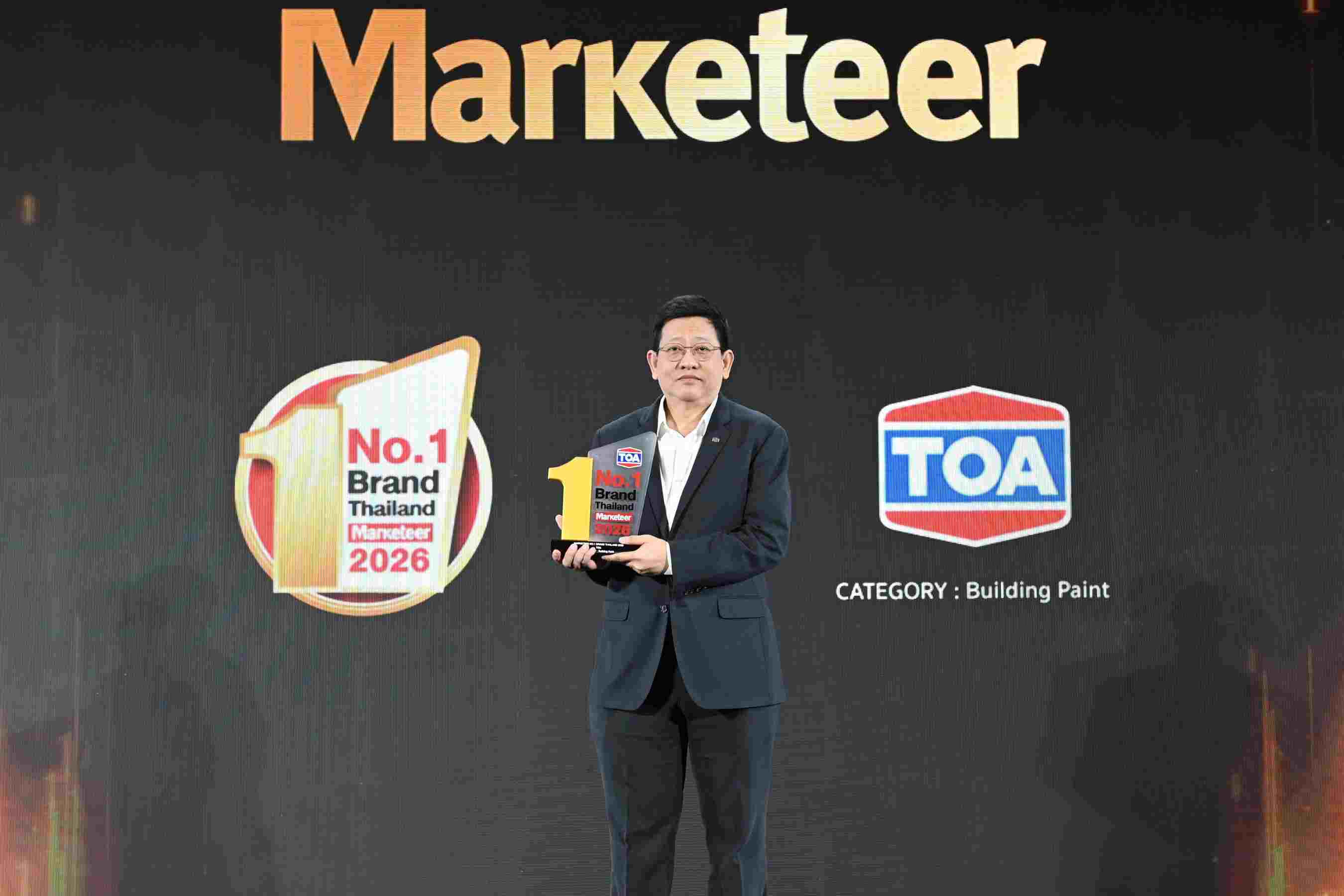 TOA ครองแชมป์ No.1 Brand Thailand 14 ปีซ้อน ตอกย้ำแบรนด์สีอันดับ 1
