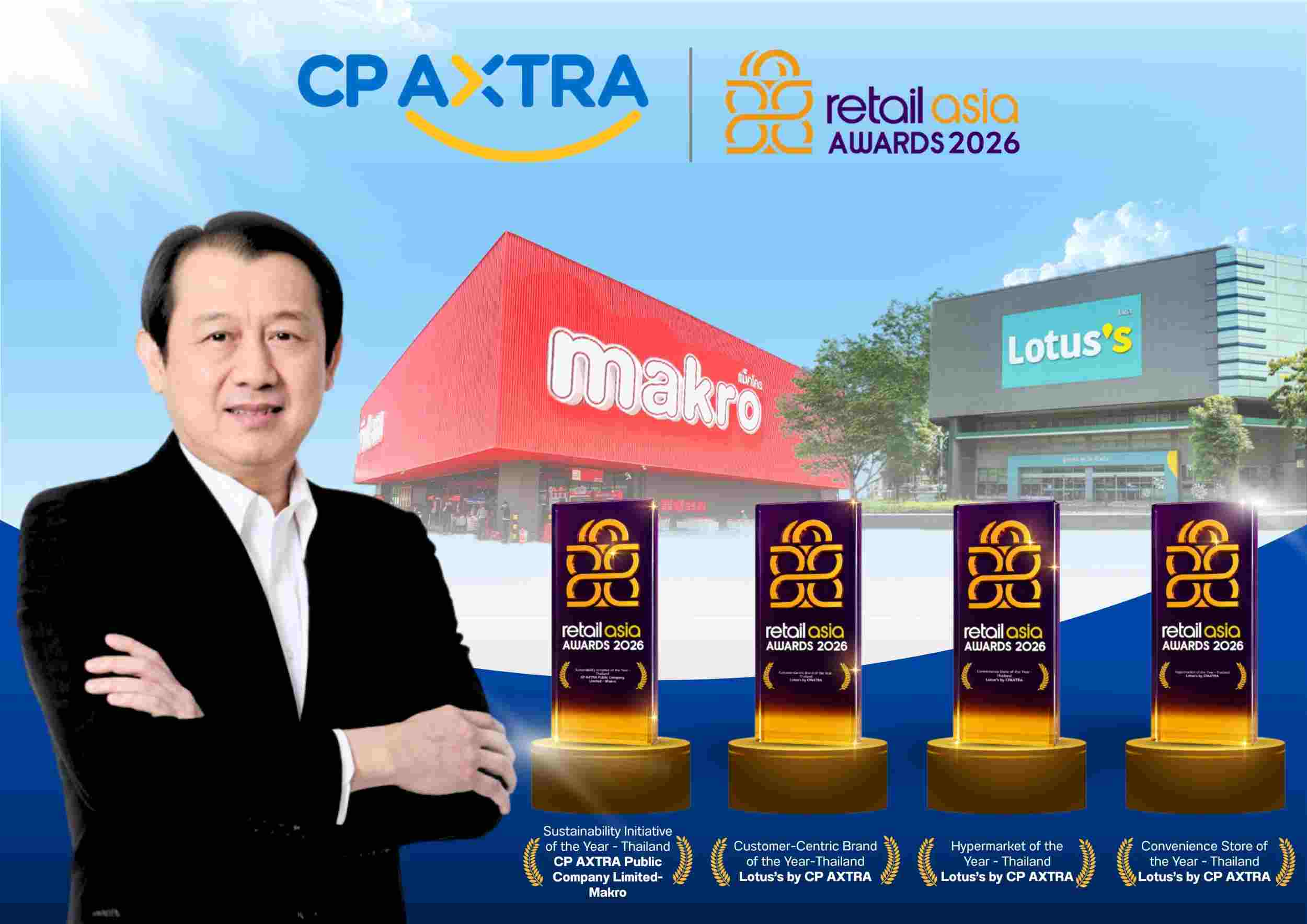 ซีพี แอ็กซ์ตร้า คว้า 4 รางวัล Retail Asia Awards 2026
