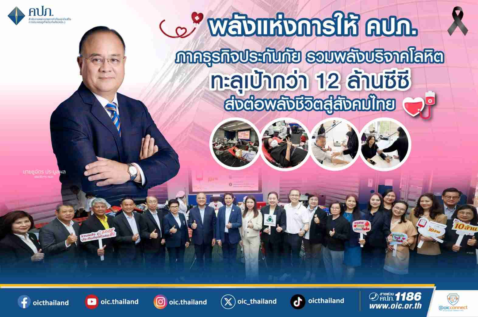 พลังแห่งการให้ คปภ. - ภาคธุรกิจประกันภัย รวมพลังบริจาคโลหิต