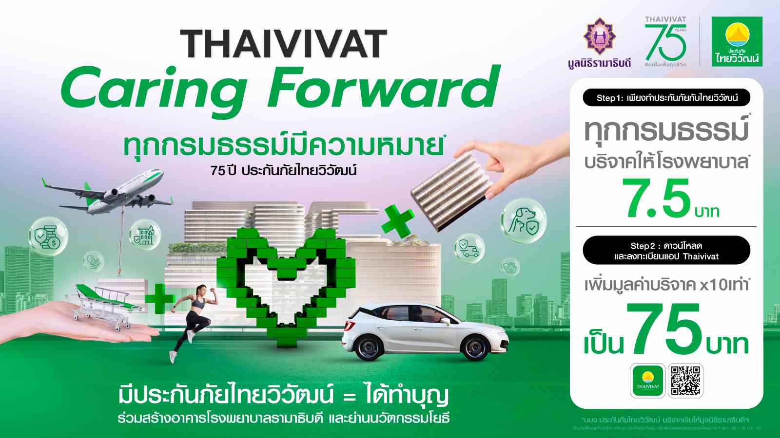 “ทุกกรมธรรม์มีความหมาย” 75 ปี ประกันภัยไทยวิวัฒน์ Caring Forward