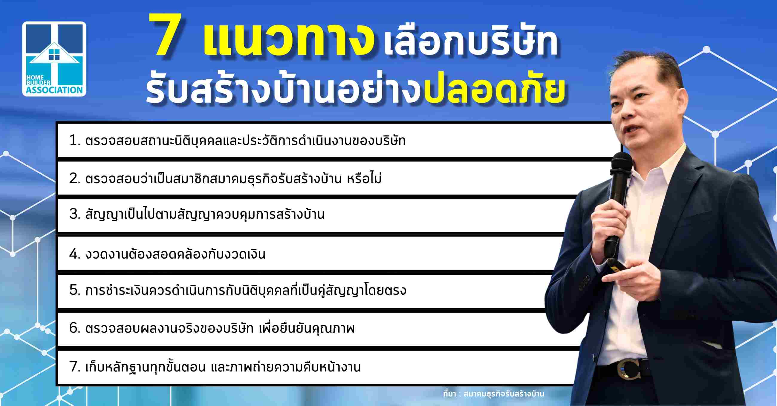 สมาคมธุรกิจรับสร้างบ้าน แนะผู้บริโภคเช็กก่อนจ้าง! 7 วิธีช่วยผู้บริโภค