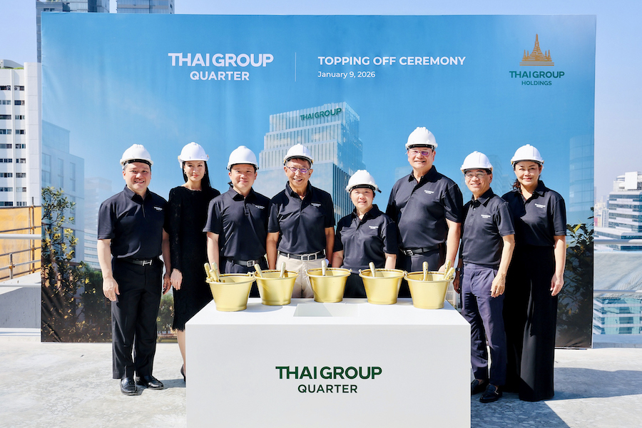ไทยกรุ๊ป โฮลดิ้งส์ จัดพิธีเทปูนปิดโครงสร้างอาคาร “Thai Group Quarter”