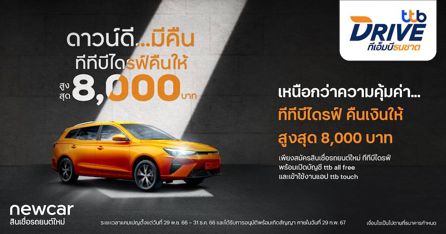 ทีทีบีไดรฟ์ จัดโปรหนักเอาใจคนออกรถยนต์ใหม่ ในงาน Motor Expo 2023